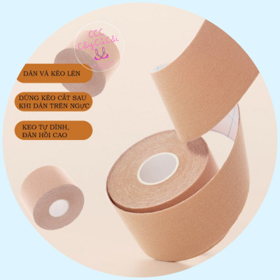 Miếng dán ngực nữ, cuộn băng keo dán ngực 5cm vô hình tiện dụng, tạo khe nâng đỡ vòng 1 chất liệu siêu dính - CCC157