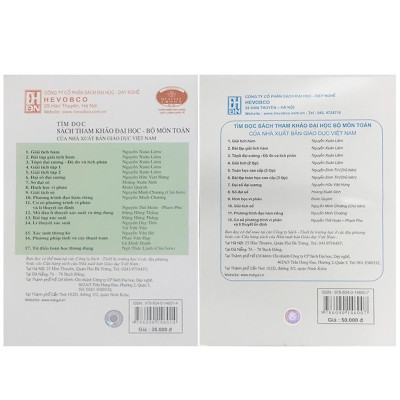 Sách - Bộ Toán Học Cao Cấp Và Bài Tập Toán Cao Cấp Tập 2 - Phép Tính Giải Tích Một Biến Số - KHỔ NHỎ - NXB Giáo Dục - HV