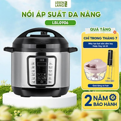 Nồi áp suất điện đa năng LEBENLANG LBL0906, dung tích 6L, chế độ ninh hầm siêu nhanh, tiết kiệm thời gian, bảo hành 2 năm - hàng chính hãng