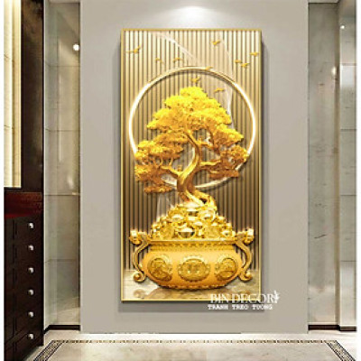 (CÓ ẢNH THÂT)Tranh treo tường cây  tài lộc may mắn 6 phòng khách làm quà tặng tân gia khai trương