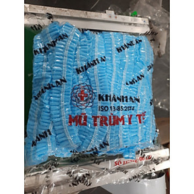Mũ trùm đầu y tế, nón con sâu Khánh An bịch 100 cái dùng trong môi trường y tế, thí nghiệm, điện tử, thực phẩm, spa