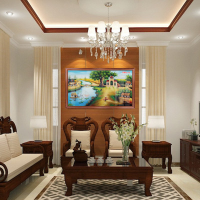 D801 01 Tranh kính làng quê Việt Nam ( được chọn mẫu)