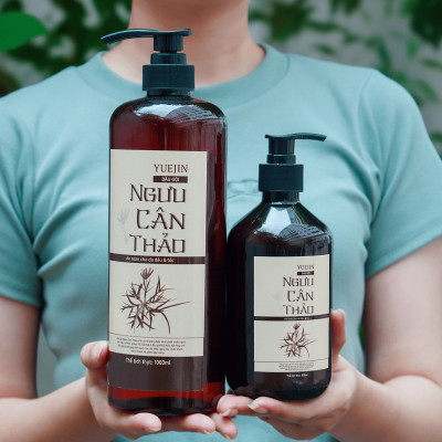 [Thảo Dược Thật] Dầu gội bồ kết, dầu gội thảo dược phụ hồi tóc, ngăn ngừa gãy rụng - Ngưu Cân Thảo Chai 1000ml