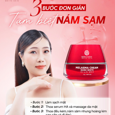 Combo 2 Kem Dưỡng Trắng Da Mờ Thâm Nám Sâm Nhung Hoàng Kim Cao Cấp Melasma Cream Nano White MISS CANDY 25g, Giúp Tái Tạo Da Bị Nhiễm Corticoid, Phục Hồi Làn Da Hư Tổn & Làm Săn Chắc Da - PHỤNG NGUYỄN