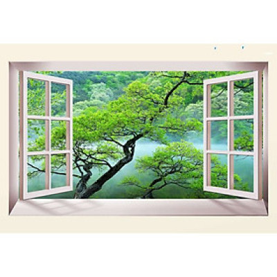 Tranh dán tường cửa sổ 3D | Tranh trang trí cửa sổ 3D | Tranh đẹp cửa sổ 3D | Tranh 3D cửa sổ đặc sắc | T3DMN T6 Human_61405