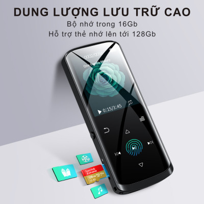 Ruizu D50: Máy nghe nhạc nhỏ gọn, đa năng Thiết kế bền bỉ: Vỏ kim loại chắc chắn, màn hình LCD tiện dụng Nghe nhạc MP3, FLAC với Bluetooth, radio FM, ghi âm  Bộ nhớ 16GB, thẻ nhớ mở rộng Thời gian nghe lâu: Pin 12 giờ, sạc nhanh 3 giờ - Hàng nhập khẩu