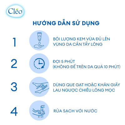Kem Tẩy Lông Chiết Xuất Bơ Cleo Dành Cho Da Nhạy Cảm 50g, an toàn, không đau và đạt hiệu quả nhanh chóng