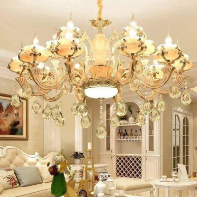 Đèn chùm trang trí pha lê cao cấp loại 15 tay chuẩn loại 1 kèm bóng LED nến (ảnh chụp lắp cho khách)