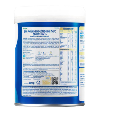 Sữa bột Nutifood Growplus+ loại 2+ hỗ trợ tiêu hóa từ 2 tuổi trở lên 800g