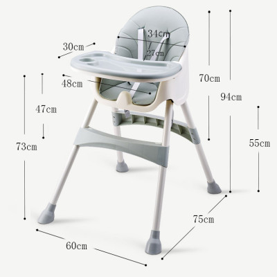 Ghế tập ăn dặm ăn bột đa năng cao cấp thiết kế Hàn Quốc 3 nấc điều chỉnh độ cao