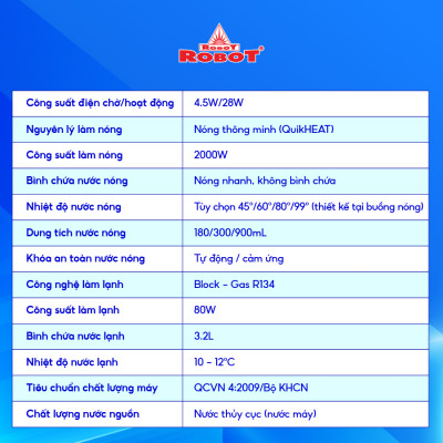MÁY LỌC NƯỚC NÓNG THÔNG MINH LẠNH ROBOT UltraQC-6U - Hàng Chính Hãng