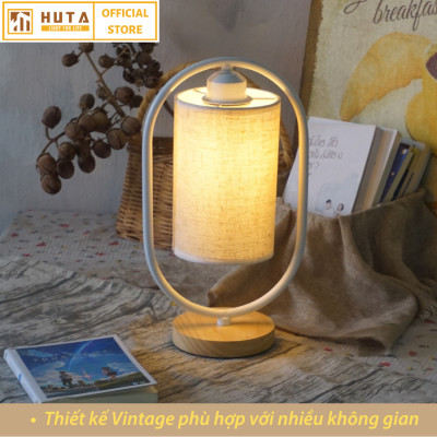 Đèn Ngủ Gỗ HUTA Light For Life G6 Chao Tròn Vingtage Kiểu Dáng Mới Lạ, Decor Trang Trí Phòng Ngủ,Tăng giảm Độ Sáng, Bóng Led Sáng Vàng Tiết Kiệm Điện