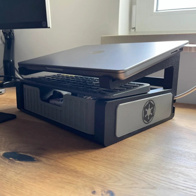 Giá đỡ laptop 2 tầng có hộc tủ, tháo rời dễ dàng, tiện lợi