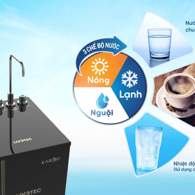 Máy lọc nước nóng lạnh 10 lõi Karofi Livotec 616 - Hàng chính hãng