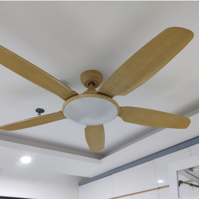 Quạt trần đèn động cơ DC 6 tốc độ gió cực mát, có điều khiển từ xa cầm tay và hẹn giờ, quạt vừa trang trí sang trọng mát