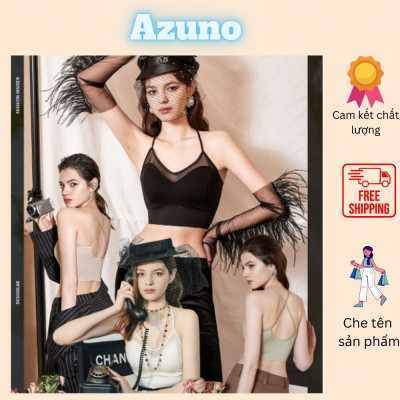 Áo Ngực Nữ Không Gọng, Bra Không Đường May AZUNO COCO cao cấp Chất Liệu Lụa Satink Nâng Ngực, Chống Chảy Xệ