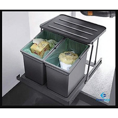 Thùng đựng rác 2 khoang gắn cánh 2-Compartment Trash Can with Wings Attached