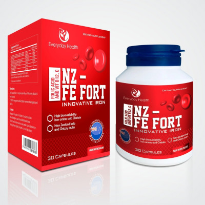 Viên uống bổ sung sắt hữu cơ nhập khẩu chính hãng New Zealand NZ FE FORT (30 viên) giúp bổ sung sắt và acid folic hỗ trợ giảm nguy cơ thiếu máu do thiếu sắt, cải thiện hoa mắt chóng mặt do thiếu sắt