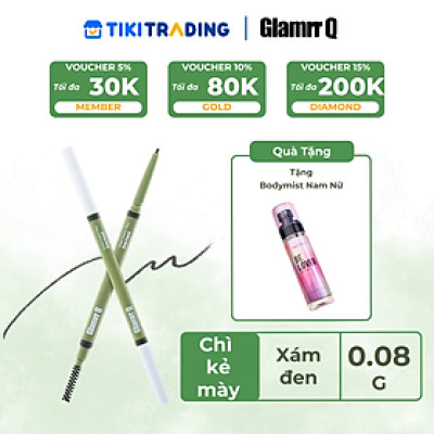 Chì Kẻ Mày Glamrr Q Bền Màu Thuần Chay VEGAN SUPER STAY BROW PENCIL (0.08g)