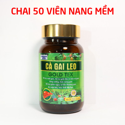 Viên uống bổ gan Cao Cà Gai Leo Gold Tex mát gan, giải độc gan, hạ men gan - Hộp 50 viên thành phần cà gai leo, diệp hạ châu, giảo cổ lam, rau má, atiso