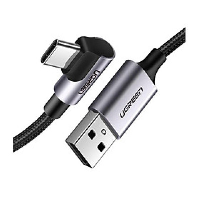 Ugreen 70255 3M màu đen cáp USB đầu Type-C bẻ góc 90 độ 3A Ugreen US284 - Hàng Chính Hãng