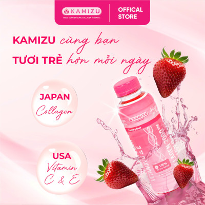 Nước uống bổ sung Collagen Vitamin C Kamizu - Thùng 24 chai