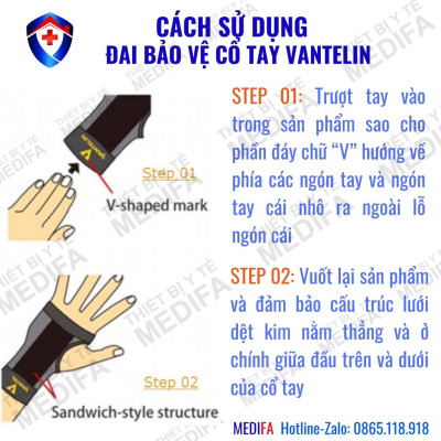 Băng Bảo Vệ Khớp Cổ Tay Vantelin Wrist Support size S