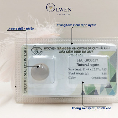 Viên đá Mã não (Agate) thiên nhiên HA_G000557