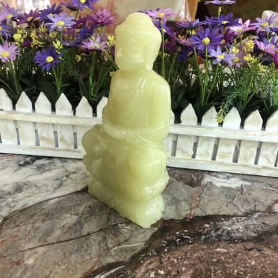 Tượng Phật A Di Đà ngồi đài sen đá ngọc Onyx - Cao 20cm