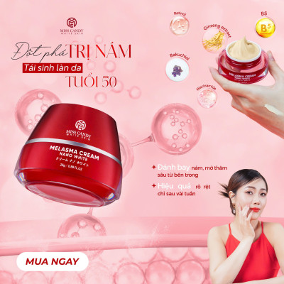 Combo 2 Kem Dưỡng Trắng Da Mờ Thâm Nám Sâm Nhung Hoàng Kim Cao Cấp Melasma Cream Nano White MISS CANDY 25g, Giúp Tái Tạo Da Bị Nhiễm Corticoid, Phục Hồi Làn Da Hư Tổn & Làm Săn Chắc Da - PHỤNG NGUYỄN