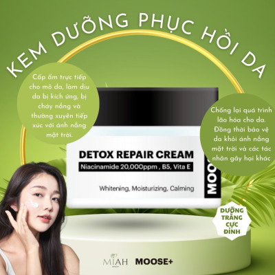 Kem dưỡng moose+ detox repair cream 50g hạn 2027