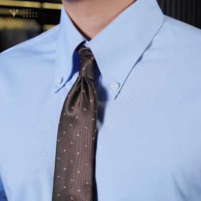 [SEASON 2025] Sơ mi XANH BABY BLUE, CỔ BUTTON DOWN, chất liệu Bamboo + Cotton, Regular-fit tôn dáng, mặc công sở, đi tiệc lịch lãm