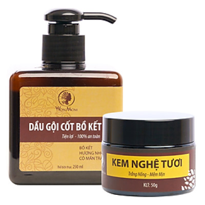 Combo 1 kem nghệ tươi + 1 dầu gội cốt bồ kết Wonmom