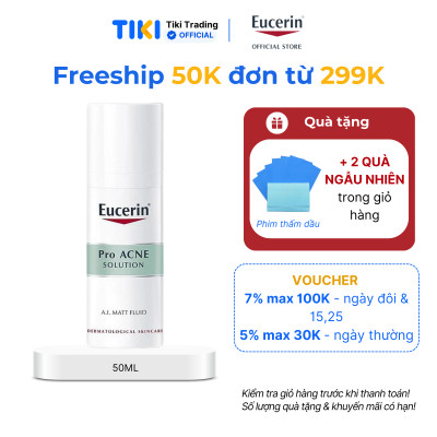 Kem dưỡng ẩm kiểm soát nhờn & giảm mụn Eucerin Matt Fluid 50ml