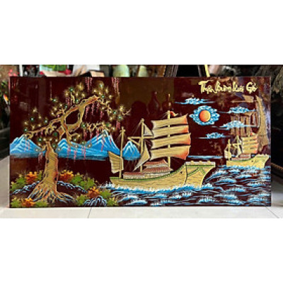 Tranh sơn mài - THUẬN BUỒM XUÔI GIÓ - Đắp nổi cao cấp - Ý nghĩa Phong Thủy