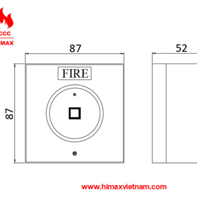 Nút ấn báo cháy hình vuông hi max HE2001-1