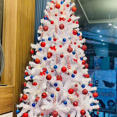 Cây thông noel màu trắng cao 1m2 - Tán dày và đẹp, cây thông chắc chắn và dể tháo lắp