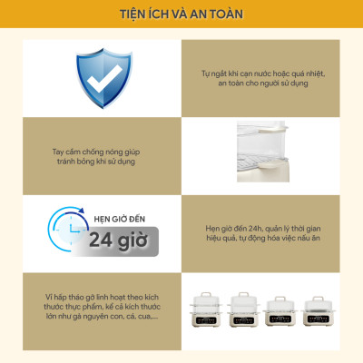 Nồi Hấp Đa Năng BlueStone MPB-7238 - 17 lít - 1300W - Điều khiển cảm ứng - Hàng Chính Hãng