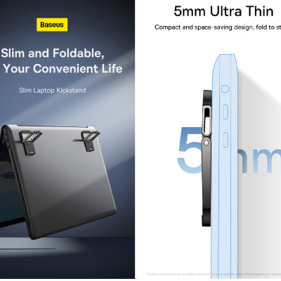 Đế nâng laptop hỗ trợ tản nhiệt dạng xếp dán thân máy Baseus SLIM KICKSTAND - Hàng chính hãng
