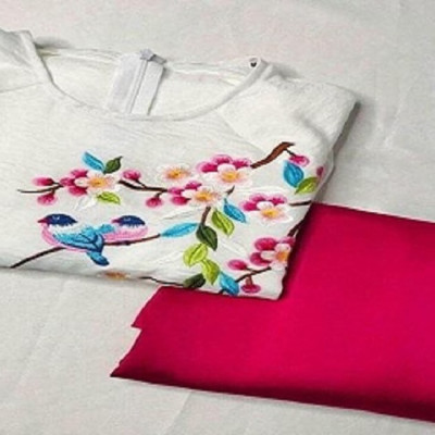 Áo Dài Thêu Truyền Thống Lụa Tô Châu Cao Cấp - Áo Dài Mian ( hình thật )