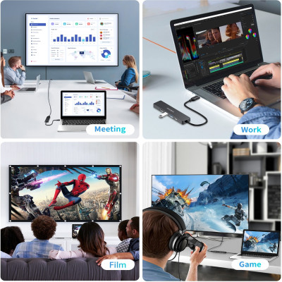 Hub chuyển đổi 5 in1 Choetech HUB-M80 - Hàng chính hãng