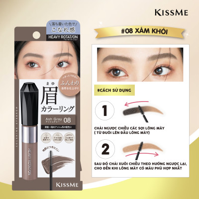 Mascara Chải Đổi Màu Lông Mày Chống Trôi Siêu Bền Ex Kissme Heavy Rotation Coloring Eyebrow (6 màu)