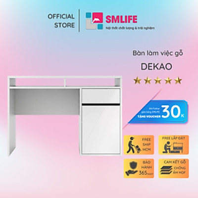 Bàn làm việc bằng gỗ kiểu dáng nhỏ gọn SMLIFE Dekao