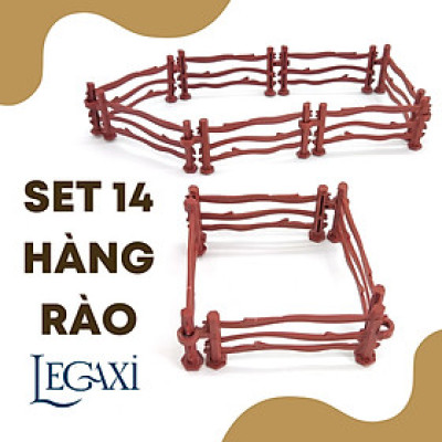 Set 14 hàng rào chắn đồ chơi nhựa mô hình cho bé nông trại quân đội Legaxi