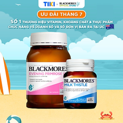 Combo Tinh Dầu Hoa Anh Thảo Hỗ Trợ Cân Bằng Nội Tiết Tố Blackmores Evening Primrose Oil Lọ 190 Viên và Viên Uống Hỗ Trợ Bảo Vệ Và Phục Hồi Tế Bào Gan Blackmores Milk Thistle Lọ 42 Viên