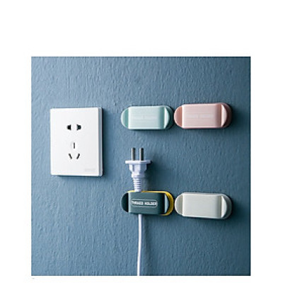 Set 4 Miếng Dán Tường Treo Dây Điện, Đồ Dụng Gọn Gàng - Tặng 1 móc chịu lực ( giao ngẫu nhiên )