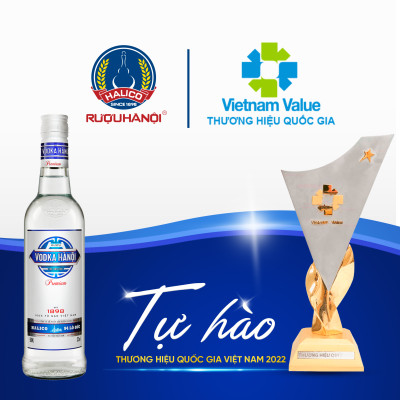 Rượu Vodka Hà Nội Premium HALICO nồng độ 33% chai 500ml không kèm hộp