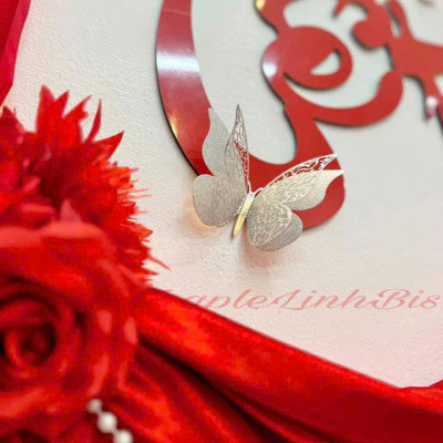 Set Trang Trí Tết, Đồ Decor Tết 2025 Chữ Tết Alu Đỏ Kèm Vải Nhung Và Hoa Chúc Mừng Năm Mới - HÀNG CHÍNH HÃNG MINIIN