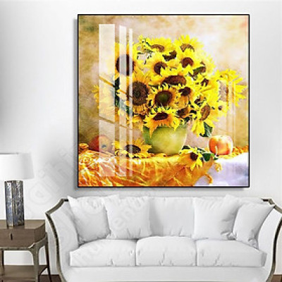 Tranh Laminate Tráng Gương - Tranh Treo Tường Phòng Ăn Hoa Hướng Dương Nghệ Thuật 01 