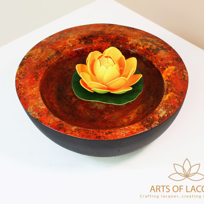 Bát Sơn Mài Thả Hoa Tròn